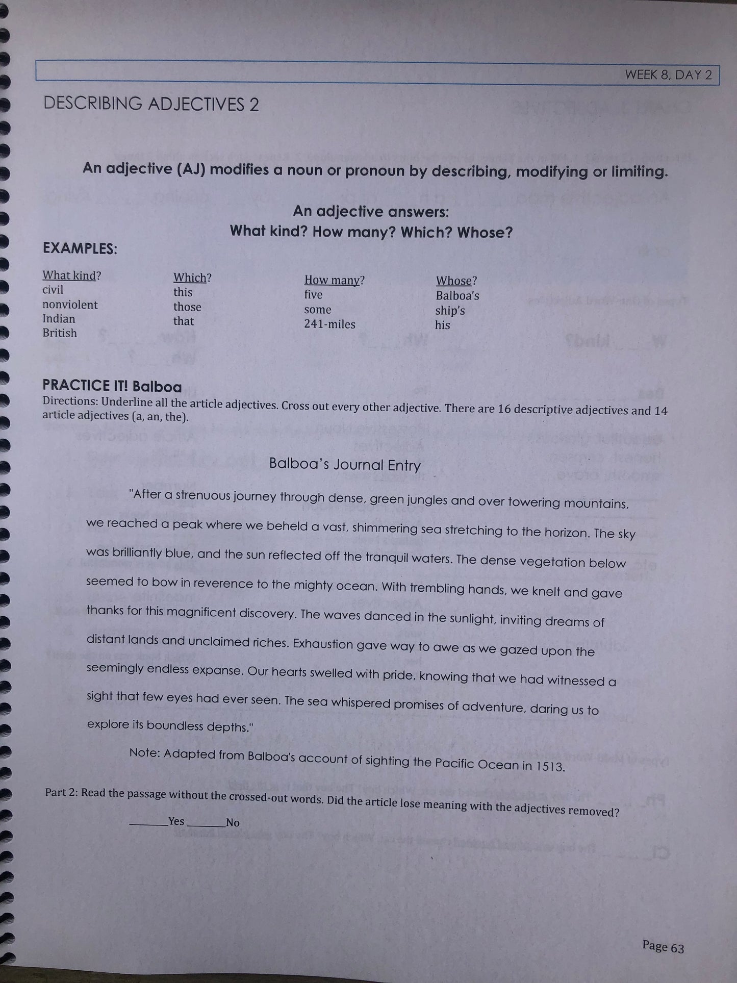 Medieval History Grammar Workbook