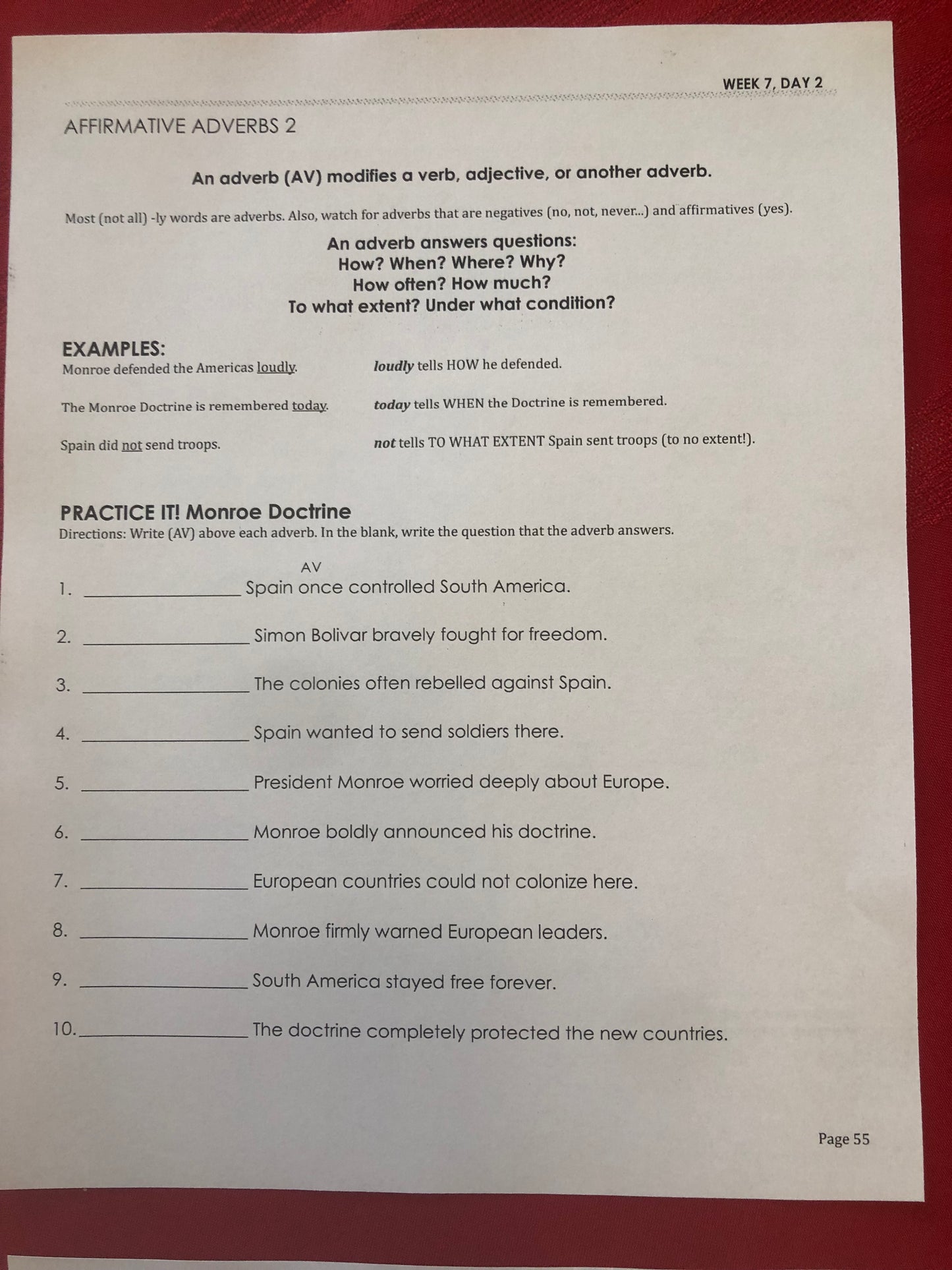**NEW** American History Grammar Workbook