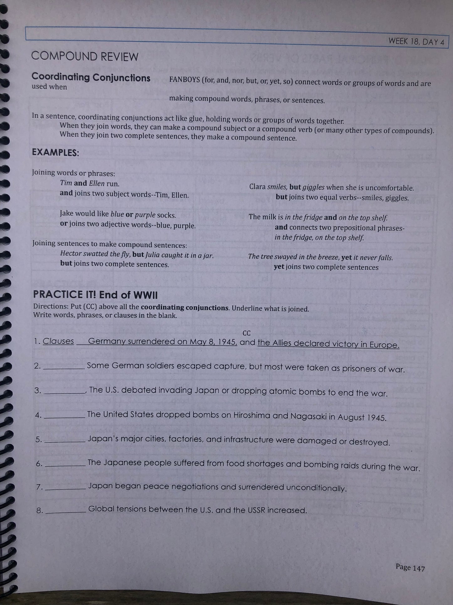 Medieval History Grammar Workbook